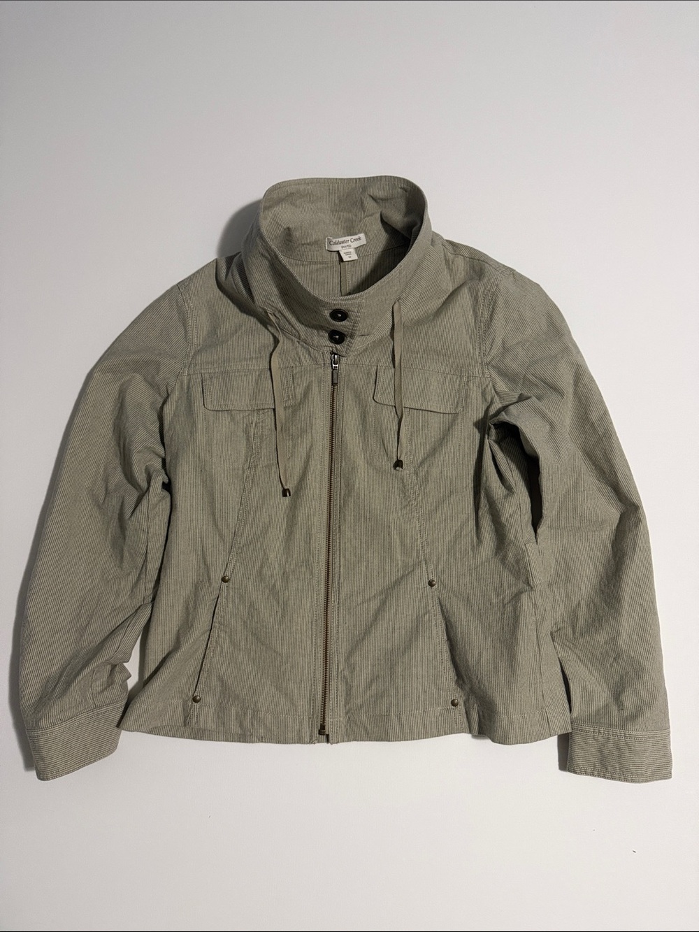 Coldwater Creek Women's Light Gray Casual Jacket with Stand Collar - 12